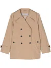 Save The Duck Parka Corto Doppiopetto Sofi In Brown