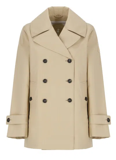 Save The Duck Sofi Pleat Detailed Parka In Beige