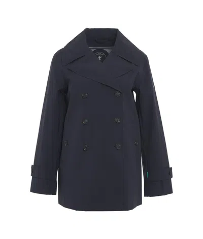 Save The Duck Sofi Pleat Detailed Parka In Navy