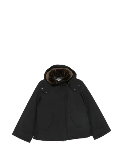 Save The Duck Solana Faux-fur-collar Jacket In Black