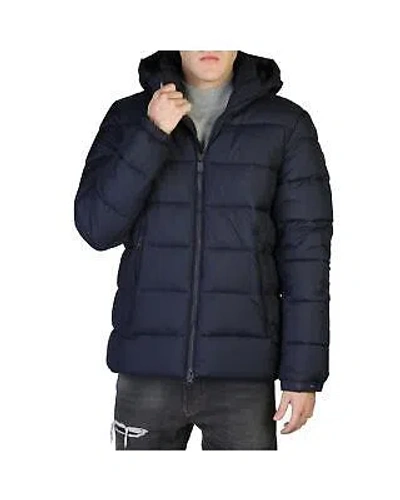 Pre-owned Save The Duck Solid Colour Bomber Jacket With Zip Fastening - Jackets - Blue