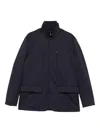 Save The Duck Stand-collar Multi-pocket Coat In Blue