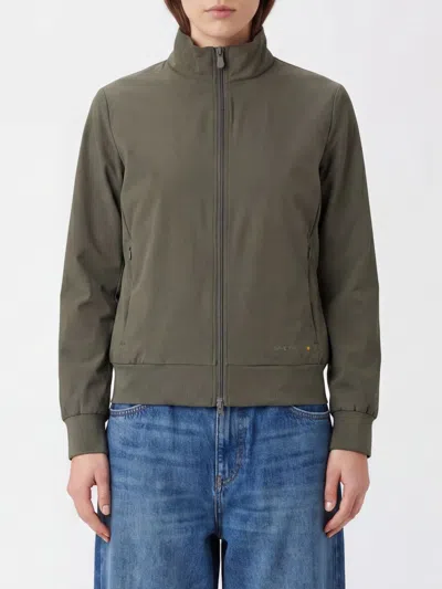 Save The Duck Stretch Nylon Zip Hoodie In Green