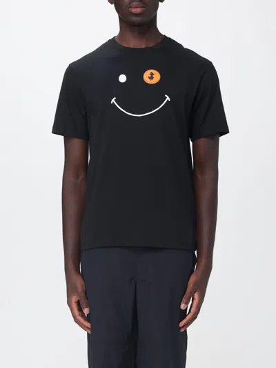 Save The Duck Cotton Crewneck T-shirt With Contrasting Front Logo By In Black