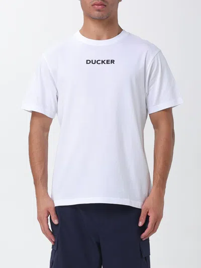 Save The Duck Cotton Crewneck T-shirt With Front Slogan Print By In White