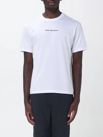 Save The Duck Pure Cotton Crewneck T-shirt With Graphic Slogan Print By In White