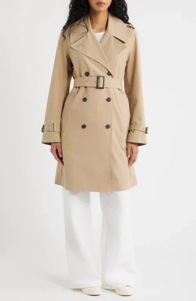Save The Duck Talya Water Repellent Trench Coat In Brown