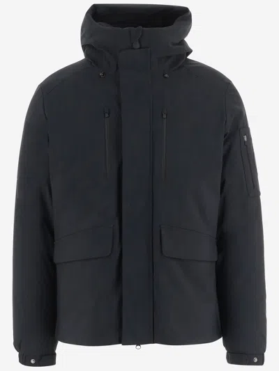Save The Duck Technical Nylon Jacket With Hood And Multiple Pockets In Red