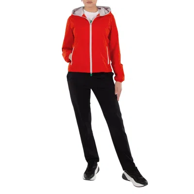 Save The Duck Traffic Red Stella Hooded Rain Jacket In Multi