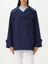 Save The Duck Double-breasted Blue Coat With Tailored Silhouette In Blue