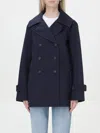 Save The Duck Double-breasted Blue Coat With Tailored Silhouette In Blue