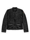 Save The Duck Quilted High-collar Jacket With Front Zip Closure In Black