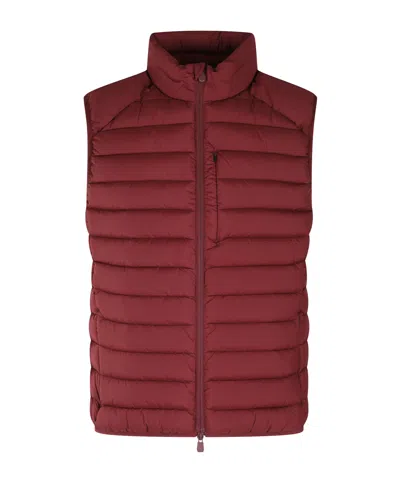 Save The Duck Two-way Zipper Vest In Red