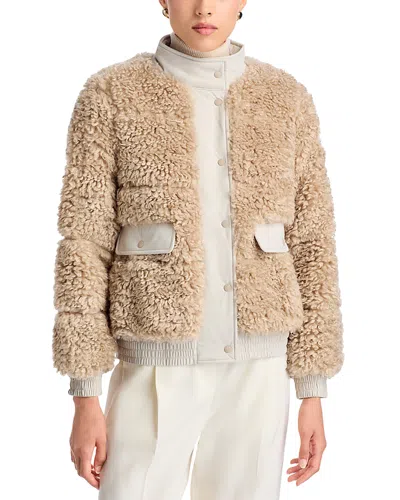 Save The Duck Valery Faux Fur Jacket In Neutral