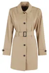 Save The Duck Beige Hydrophobic Gabardine Verve Trench Coat In Stardust Beige