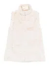 Save The Duck Reversible Beige Jacket With High Collar In White