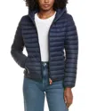 Save The Duck Vicky Short Hooded Basic Jacket In Blue