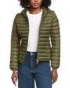 Save The Duck Vicky Short Hooded Basic Jacket In Green
