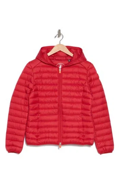 Save The Duck Vicky Water Repellent Quilted Jacket In Tango Red