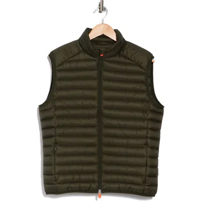 Save The Duck Water Repellent Packable Puffer Vest In Land Green/50071