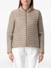 Save The Duck Wavy Quilted Jacket In Brown