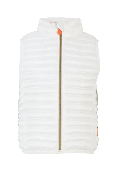 Save The Duck Kids' White Ava Vest For Girl With Logo