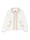 Save The Duck Short Quilted Jacket With Plush Collar And Trim In White