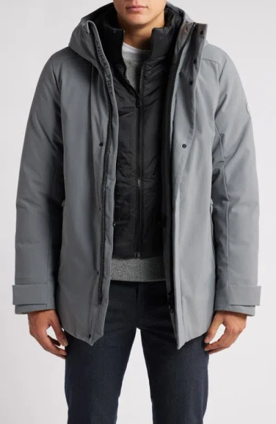 Save The Duck Wilder Bib Inset Water Repellent Hooded Parka In Mid Grey