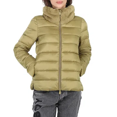 Save The Duck Willow Green Mei Faux Fur Collar Jacket