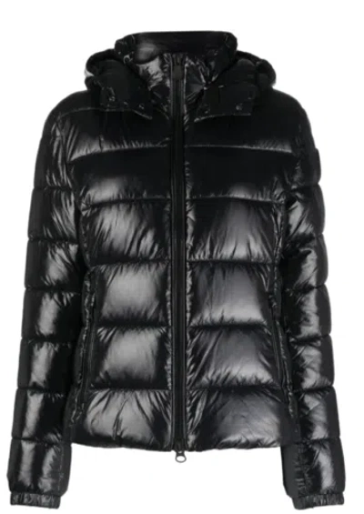 Pre-owned Save The Duck Women Cosmary Black Detachable Hooded Puffer Jacket
