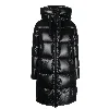 Save The Duck Ines Water Repellent Hooded Quilted Longline Puffer Coat In Black