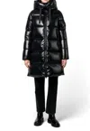 Save The Duck Women's Isabel Shiny 3/4 Heavy Puffer Coat In Black In Black