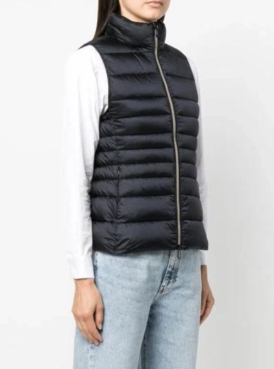Save The Duck Women Lynn Black Quilted Puffer Vest Jacket