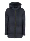 Save The Duck 'alima' Black Down Jacket With Tone-on-tone Logo Patch On The Sleeve In Multi