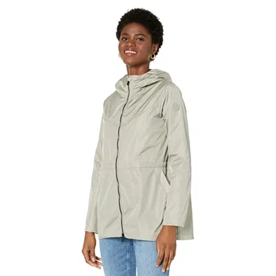 Save The Duck Women's  Juno Rain Jacket Gray Hooded Full Zip Outdoor Kfc70 In White