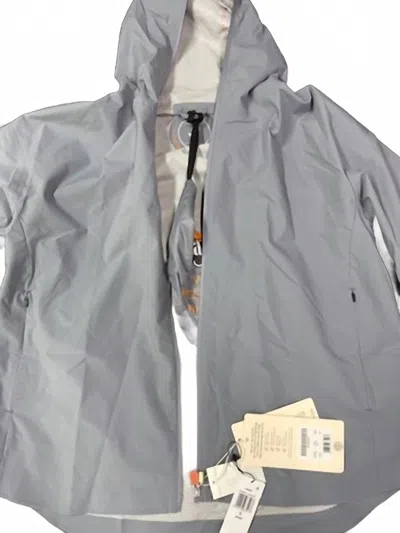 Save The Duck Women's Zip-up Hooded Rain Jacket In Rain Grey In Gray