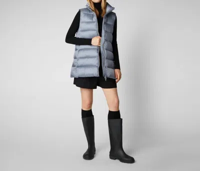 Save The Duck Womens Coral Puffer Vest In Blue Fog