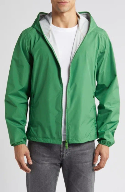 Save The Duck Zayn Hooded Rain Jacket In Rainforest Green