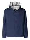 Save The Duck Zayn Hooded Zip-front Jacket In Blue