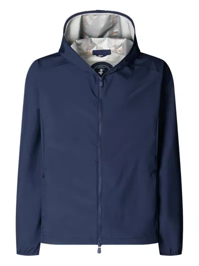 Save The Duck Zayn Hooded Zip-front Jacket In Blue