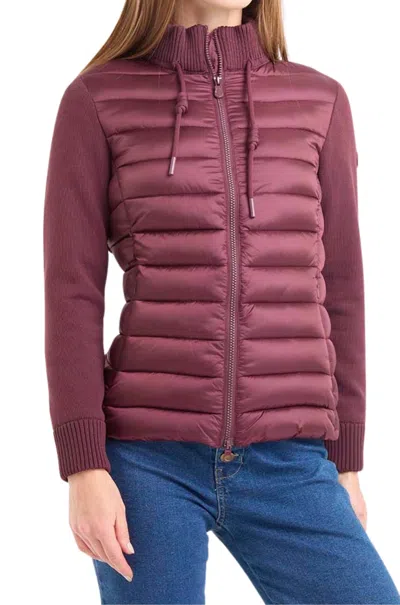 Save The Duck Zilia Long Sleeve Vest In Wine In Burgundy