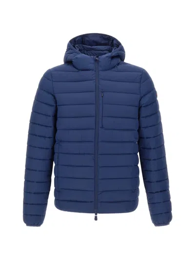 Save The Duck Zip-up Hooded Jacket In Blue