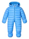 Save The Duck Zipped Hooded Snowsuit In Blue
