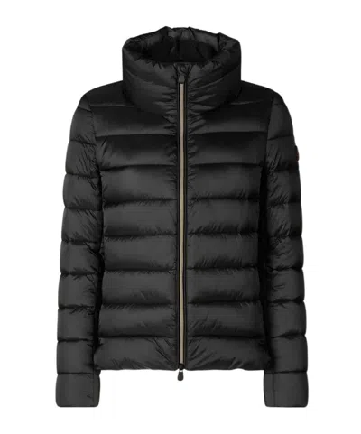 Save The Duck Zip-up Puffer Jacket In Black