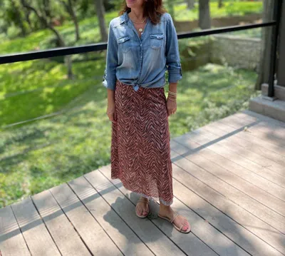 Save The Faith Reversible Maxi Skirt In Leopard/tiger In Multi