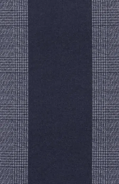 Save The Ocean Contrast Check Stripe Recycled Polyester & Silk Scarf In Black