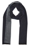 Save The Ocean Contrast Check Stripe Recycled Polyester & Silk Scarf In Multi