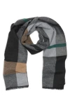Save The Ocean Contrast Check Stripe Recycled Polyester & Silk Scarf In Multi