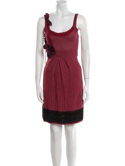 Pre-owned Save The Queen Colorblock Pattern Mini Dress In Red