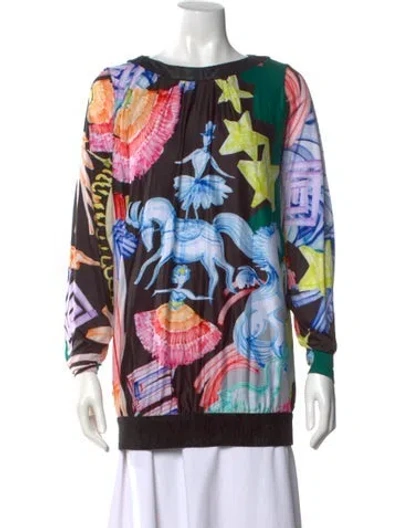 Pre-owned Save The Queen Graphic Print Crew Neck Top In Multi